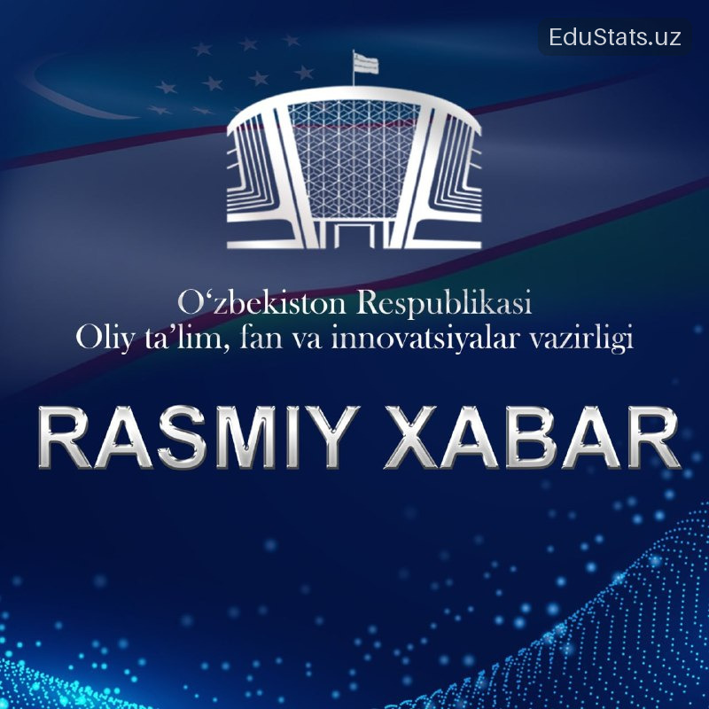 2026/2027 o‘quv yili uchun oliy ta’lim tashkilotlarida kontrakt to‘lash va qabulni rasmiylashtirish muddati 15-oktyabrgacha uzaytirildi. 15-oktyabrning o‘zi ham muddatga kiradi.