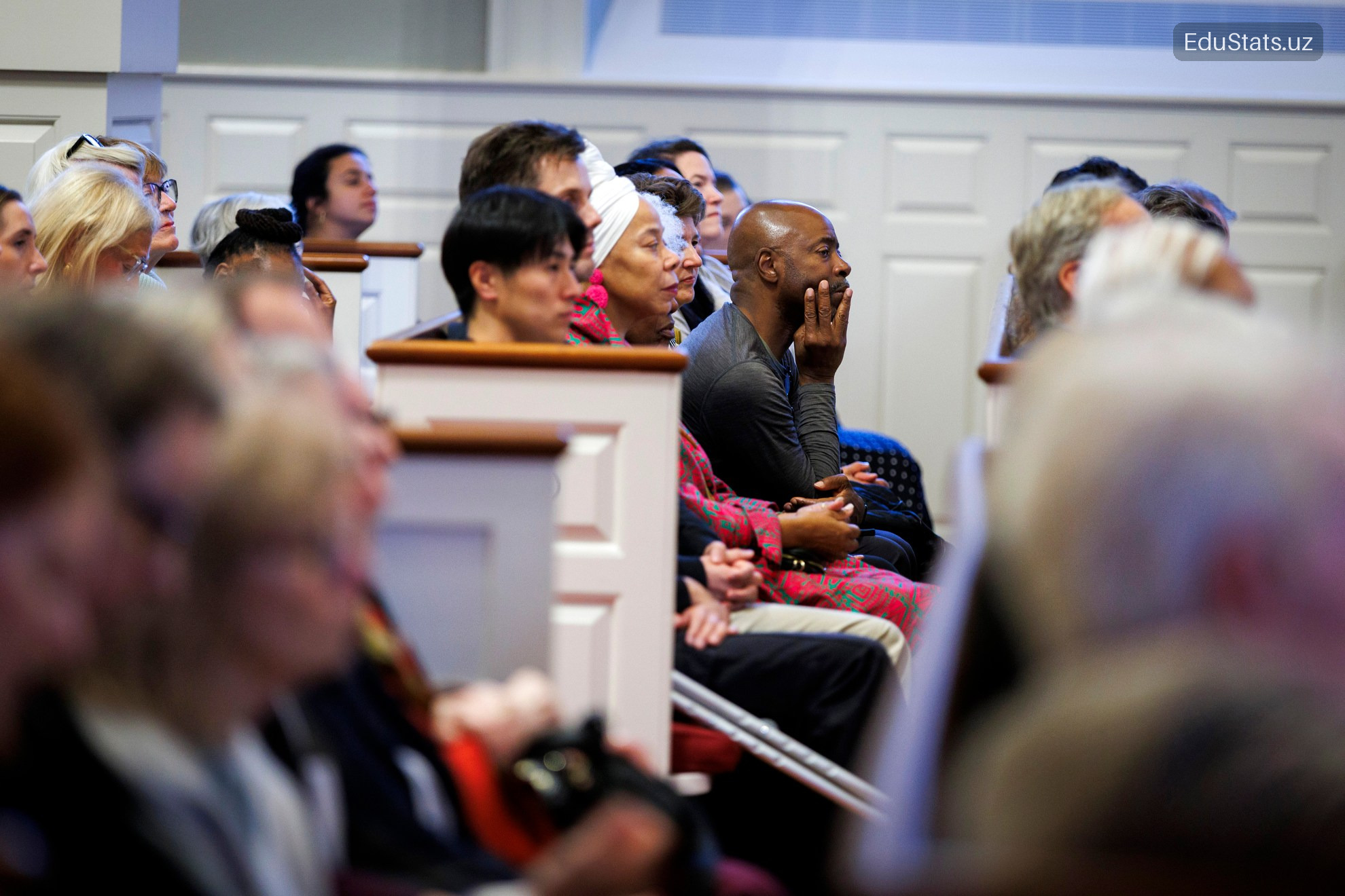 Attendees packed Memorial Church for the ceremony.
